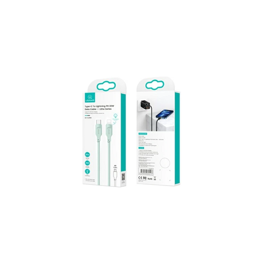 Hurtownia GSM - Cablu USAMS Lithe Series USB-C/Lightning PD Încărcare Rapidă 1,2m 20W verde (US-SJ566) - USA843 - {ean13} - Hurt