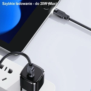 USAMS Lithe Series Kabel USB-C/Lightning PD Schnellladung 1,2m 20W schwarz (US-SJ566)