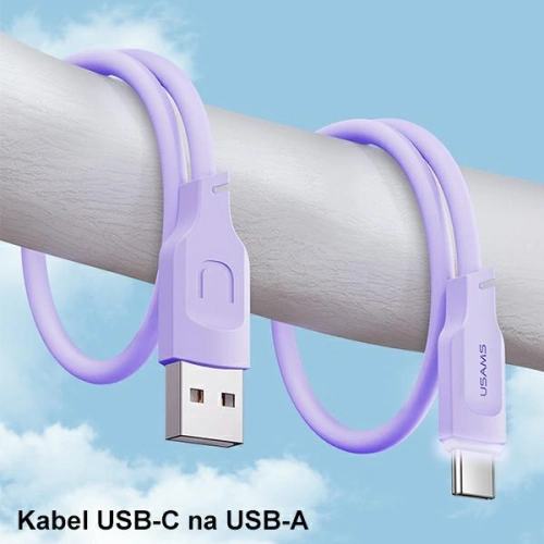 Kabel USAMS Lithe Series USB-C PD Fast Charging 1,2m 6A purpurowy/purple SJ568USB03 (US-SJ568)