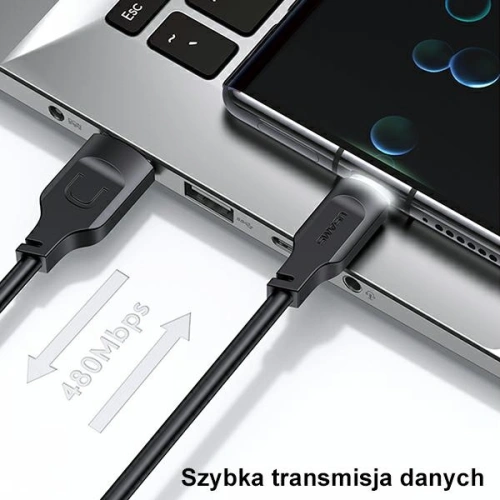 Kabel USAMS Lithe Series USB-C PD Fast Charging 1,2m 6A purpurowy/purple SJ568USB03 (US-SJ568)