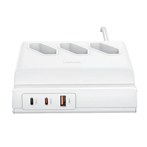 Wholesale USAMS USB Extension Socket 65W Super Si Fast Charging white CC160TC01 (US-CC160) - USA853 - {ean13} - Hurt