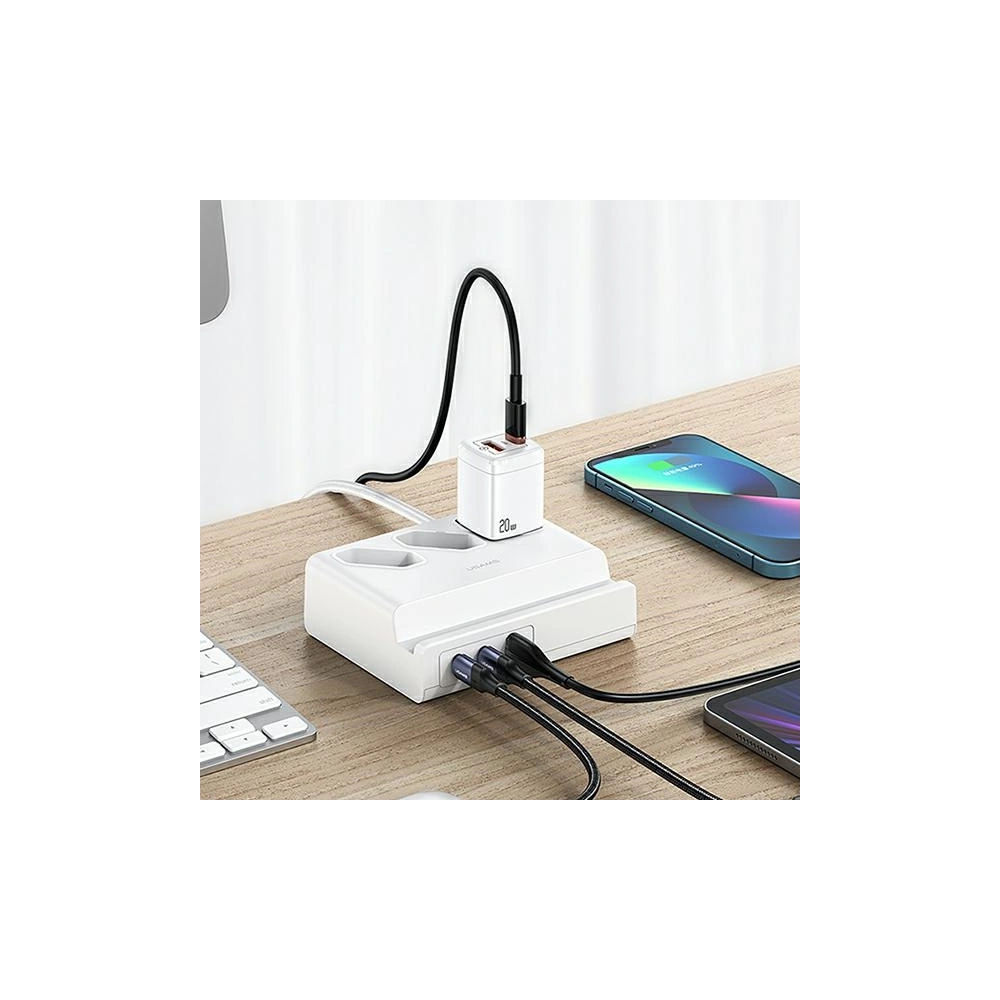 Hurtownia GSM - Napájecí lišta USAMS USB prodlužovací zásuvka 65W Super Si rychlé nabíjení bílá/white CC160TC01 (US-CC160) - USA853 - {ean13} - Hurt