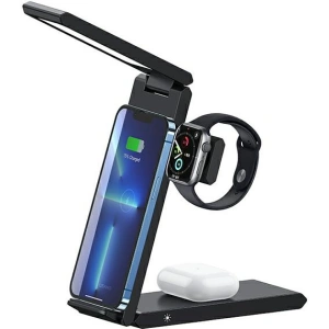 Hurtownia GSM - USAMS vezeték nélküli töltő lámpával 3w1 15W fekete/black CD181WXC01 (US-CD181) - USA854 - {ean13} - Hurt