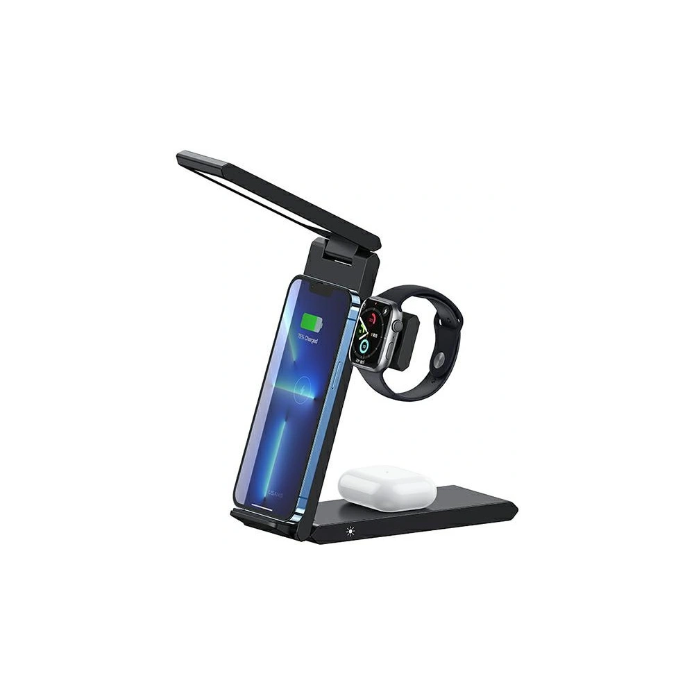 Hurtownia GSM - USAMS vezeték nélküli töltő lámpával 3w1 15W fekete/black CD181WXC01 (US-CD181) - USA854 - {ean13} - Hurt