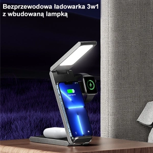 Hurtownia GSM - USAMS vezeték nélküli töltő lámpával 3w1 15W fekete/black CD181WXC01 (US-CD181) - USA854 - {ean13} - Hurt