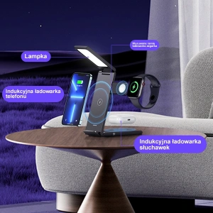 Wholesale USAMS Wireless Charger with lamp 3w1 15W black CD181WXC01 (US-CD181) - USA854 - {ean13} - Hurt