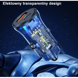 Hurtownia GSM - USAMS C32 autós töltő 1xUSB+1xUSB-C 30W Gyors Töltés fekete (US-CC164) - USA855 - {ean13} - Hurt