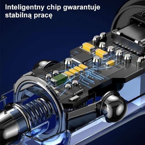 Ładowarka samochodowa USAMS C32 1xUSB+1xUSB-C 30W Fast Charge czarny/black (US-CC164)