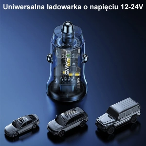 Hurtownia GSM - Autonabíječka USAMS C32 1xUSB+1xUSB-C 30W Rychlé nabíjení černá/black (US-CC164) - USA855 - {ean13} - Hurt