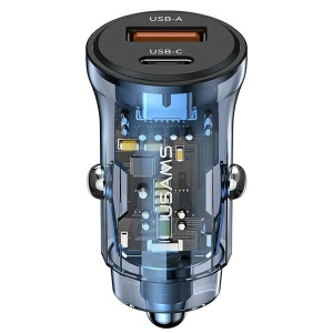 Hurtownia GSM - USAMS C32 autós töltő 1xUSB+1xUSB-C 30W Gyors Töltés kék (US-CC164) - USA856 - {ean13} - Hurt