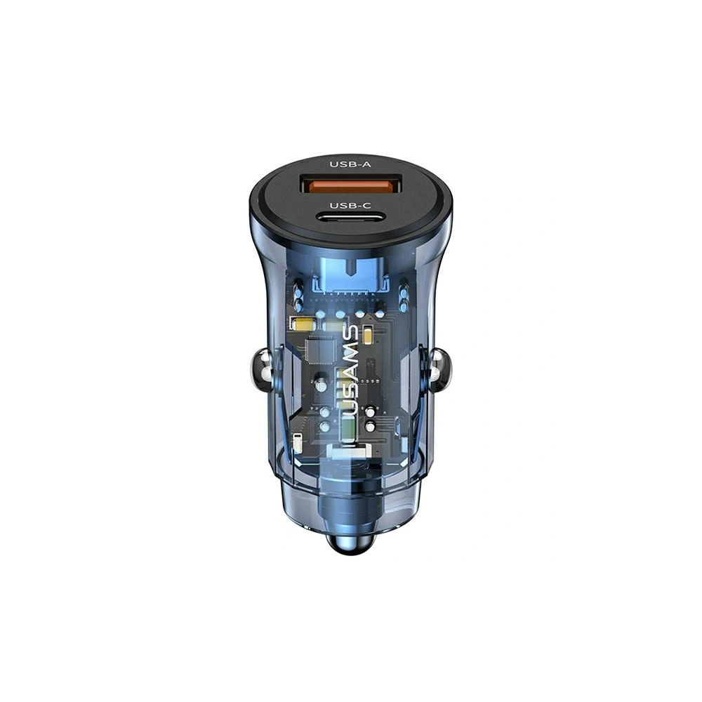 Hurtownia GSM - USAMS C32 Auto-Ladegerät 1xUSB+1xUSB-C 30W Schnellladung blau (US-CC164) - USA856 - {ean13} - Hurt