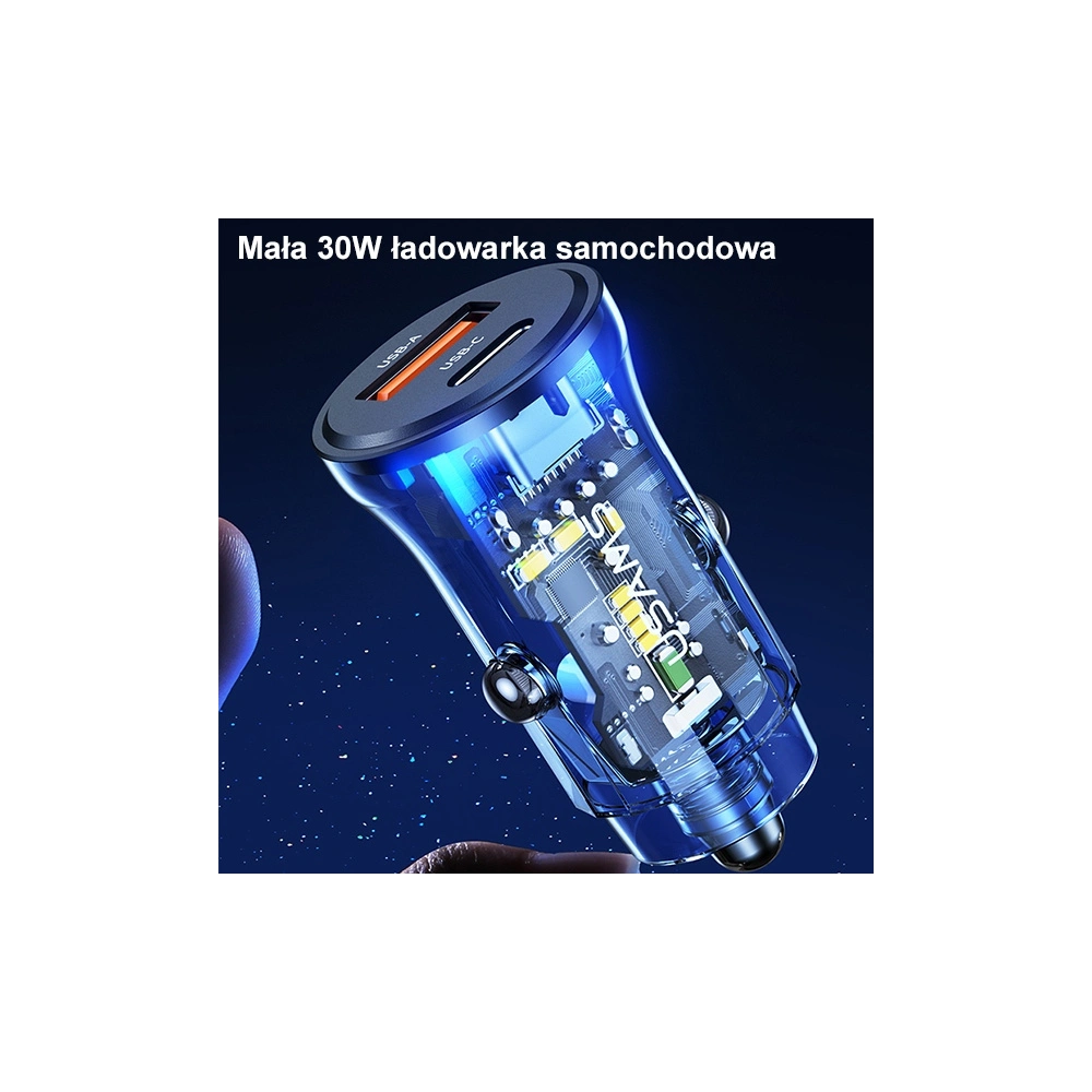 Hurtownia GSM - USAMS C32 autós töltő 1xUSB+1xUSB-C 30W Gyors Töltés kék (US-CC164) - USA856 - {ean13} - Hurt
