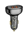 USAMS autós töltő 2xUSB+1xUSB-C 80W Gyors Töltés fekete (US-CC159)