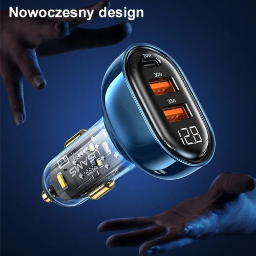 Ładowarka samochodowa USAMS 2xUSB+1xUSB-C 80W Fast Charge czarny/black (US-CC159)