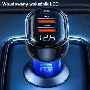 Hurtownia GSM - USAMS autós töltő 2xUSB+1xUSB-C 80W Gyors Töltés fekete (US-CC159) - USA858 - {ean13} - Hurt
