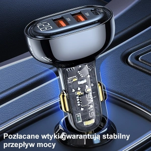 Hurtownia GSM - USAMS autós töltő 2xUSB+1xUSB-C 80W Gyors Töltés fekete (US-CC159) - USA858 - {ean13} - Hurt