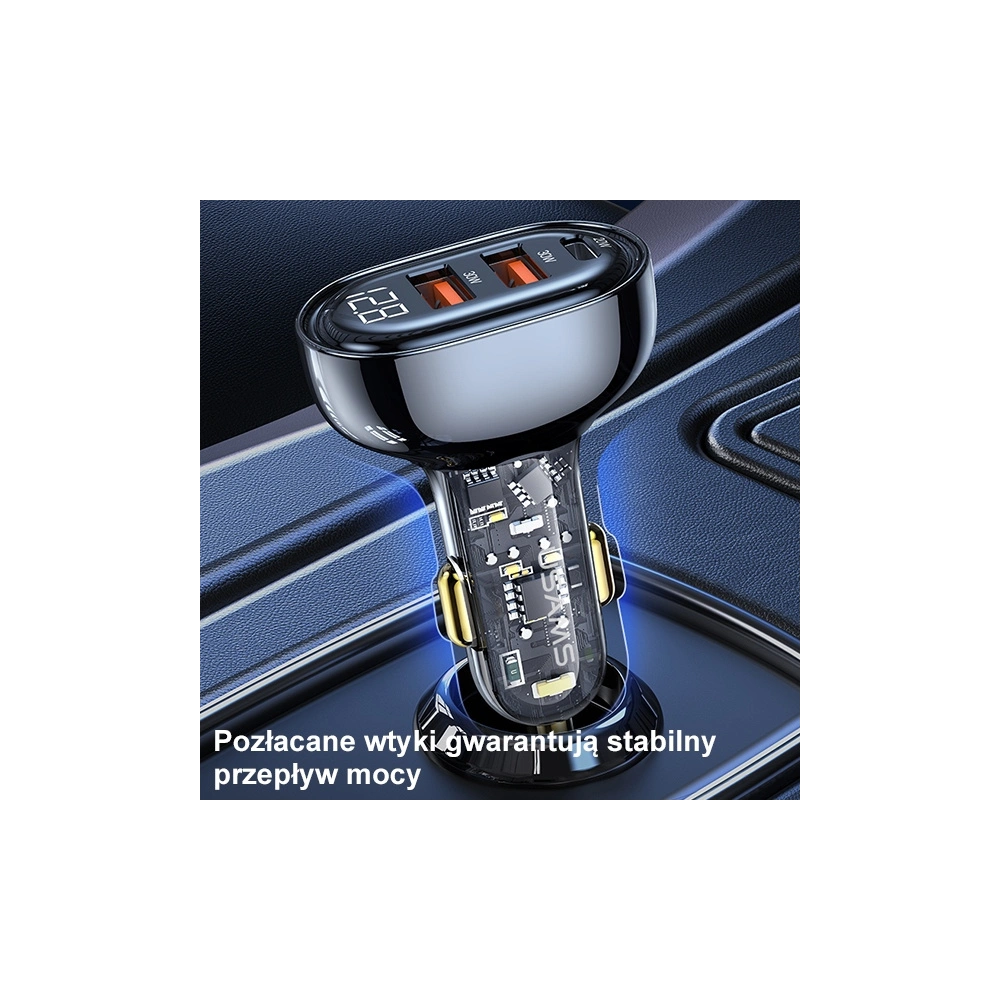 Wholesale USAMS Car Charger 2xUSB+1xUSB-C 80W Fast Charge black (US-CC159) - USA858 - {ean13} - Hurt