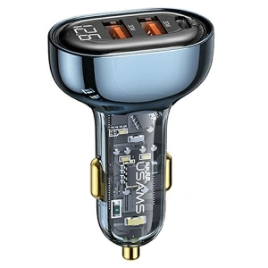 Hurtownia GSM - USAMS autós töltő 2xUSB+1xUSB-C 80W Gyors Töltés kék/szín (US-CC159) - USA859 - {ean13} - Hurt