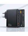Hurtownia GSM - Ładowarka sieciowa USAMS T50 3xUSB-C+1xUSB GaN 100W PD Fast Charge czarny/black (US-CC163) - USA860 - {ean13} - Hurt