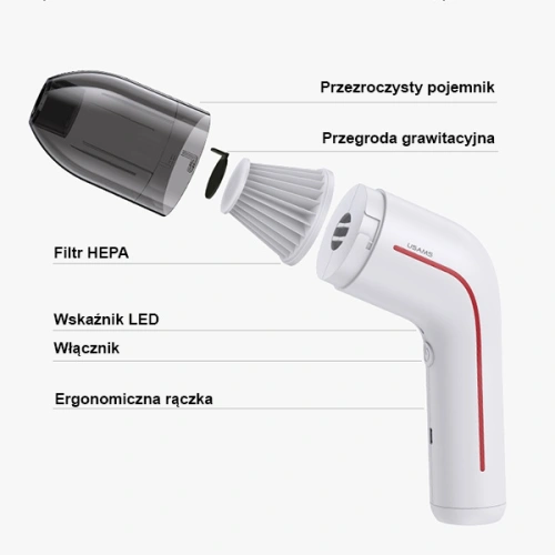 Odkurzacz bezprzewodowy USAMS LEJ series biały/white (US-ZB253)