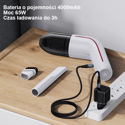 Odkurzacz bezprzewodowy USAMS LEJ series biały/white (US-ZB253)