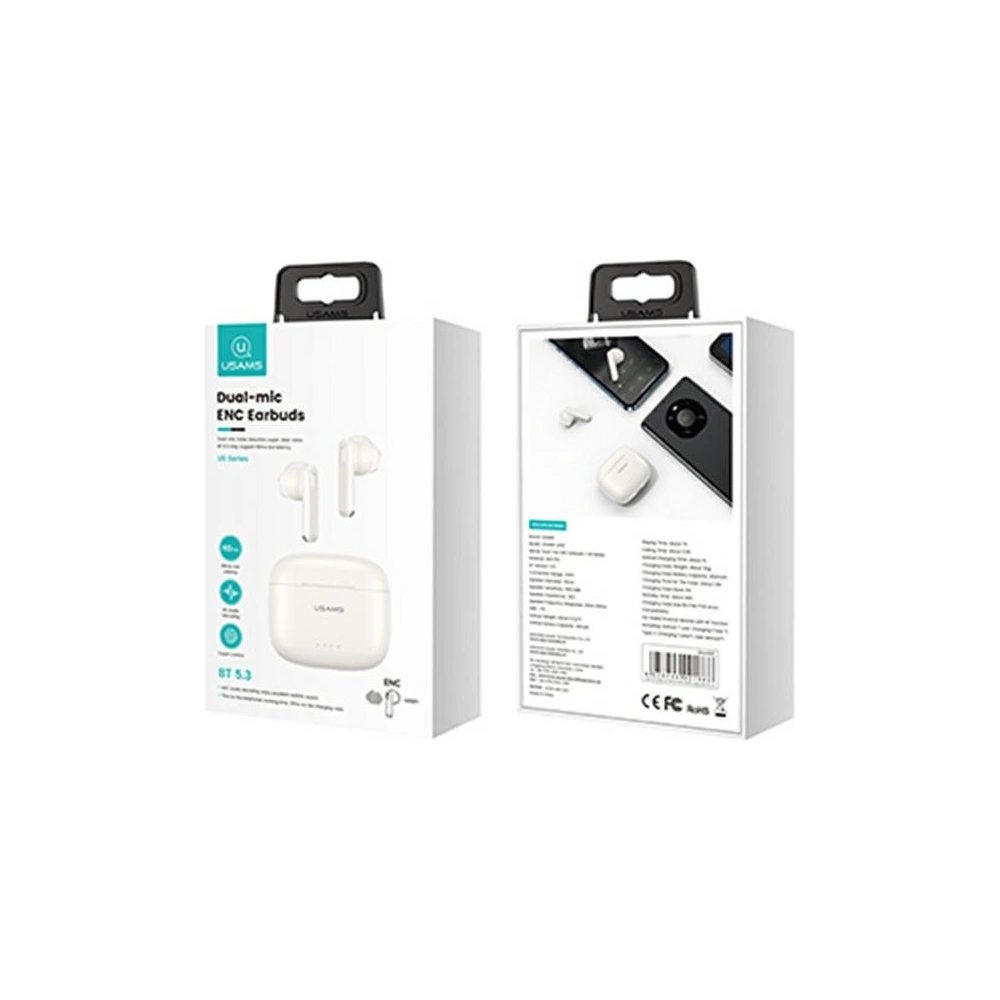 Hurtownia GSM - Sluchátka TWS USAMS US Series Dual mic Bluetooth 5.3 bílé/white BHUUS02 - USA862 - {ean13} - Hurt