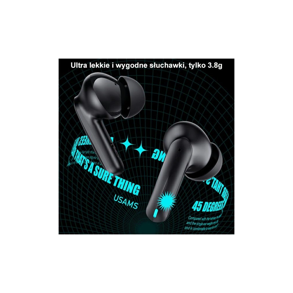 Hurtownia GSM - Căști TWS USAMS XJ13 Gaming Earbuds Bluetooth 5.3 negru/black (US-XJ13) - USA865 - {ean13} - Hurt