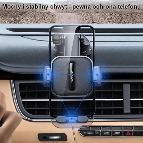 Uchwyt samochodowy USAMS na kokpit/do szyby czarny/black (US-ZJ072)