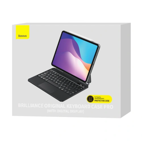 Etui Baseus Brilliance Keyboard Apple iPad Air 10.9 2020/2022 (4, 5 gen) / iPad Pro 11 2018/2020/2021 (1, 2 i 3 gen) / iPad Air 11 2024 (6. generacji) szary