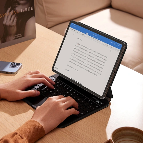 Etui Baseus Brilliance Keyboard Apple iPad Air 10.9 2020/2022 (4, 5 gen) / iPad Pro 11 2018/2020/2021 (1, 2 i 3 gen) / iPad Air 11 2024 (6. generacji) szary