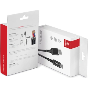 Hurtownia GSM - Kabel Crong Armor Link USB-A/USB-C 60W 3A 25cm (negru) - CRG565 - {ean13} - Hurt