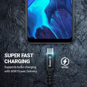 Hurtownia GSM - Kabel Crong Armor Link USB-A/USB-C 60W 3A 25cm (czarny) - CRG565 - {ean13} - Hurt