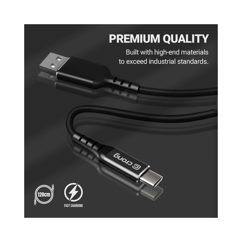 Hurtownia GSM - Kabel Crong Armor Link USB-C/USB-C 100W 5A 120cm (černý) - CRG567 - {ean13} - Hurt