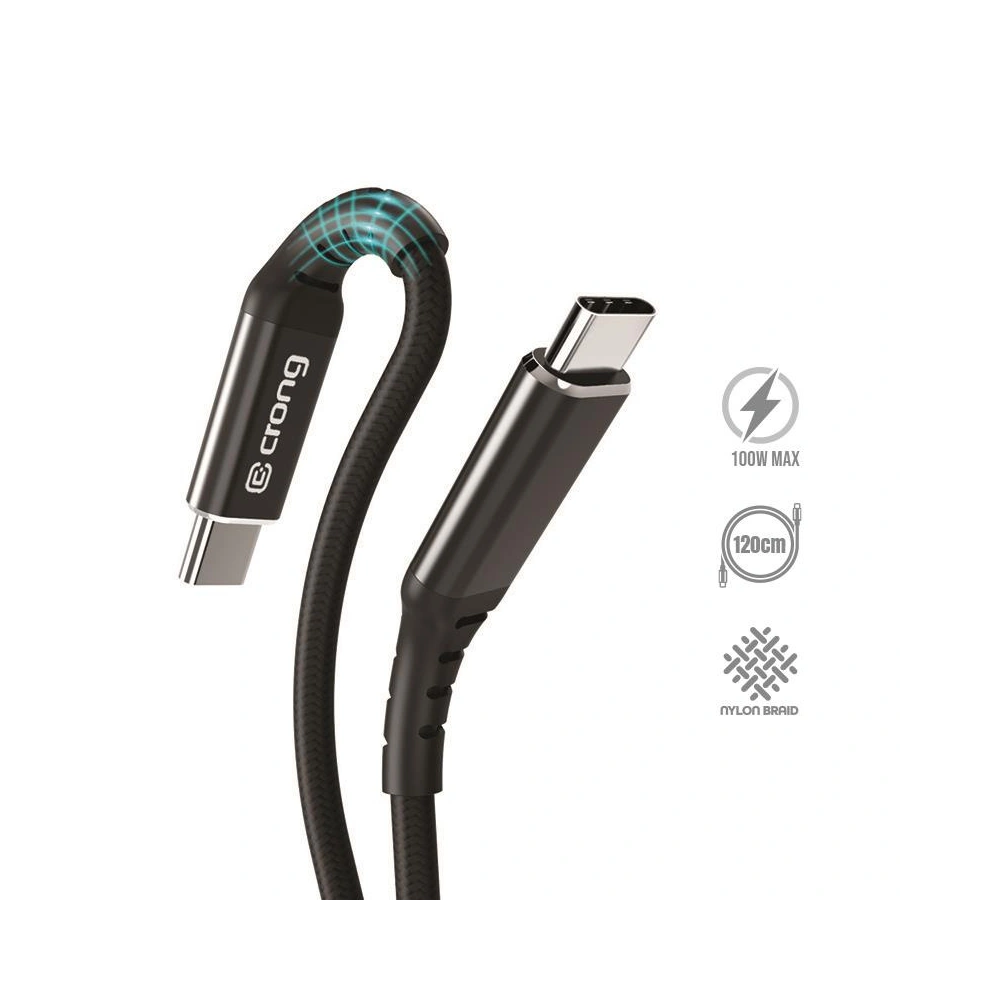 Hurtownia GSM - Kabel Crong Armor Link USB-C/USB-C 100W 5A 120cm (černý) - CRG567 - {ean13} - Hurt
