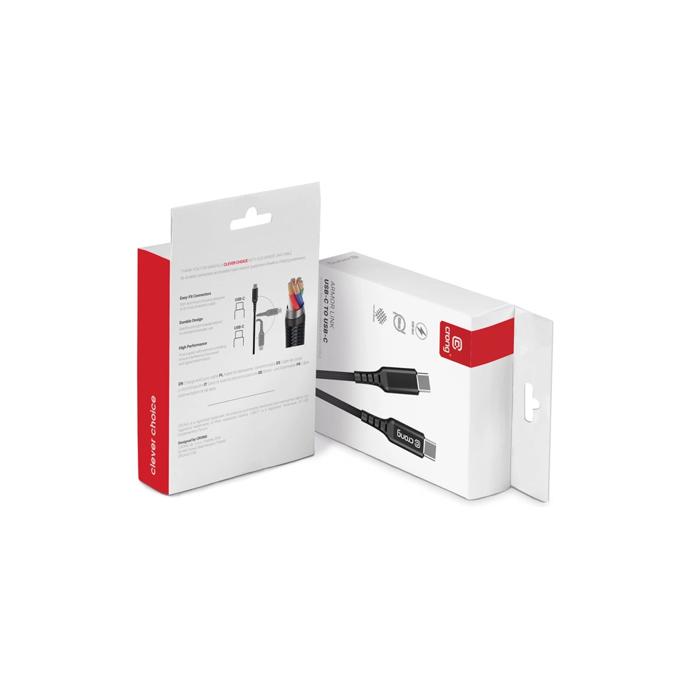 Hurtownia GSM - Kabel Crong Armor Link USB-C/USB-C 100W 5A 200cm (černý) - CRG568 - {ean13} - Hurt