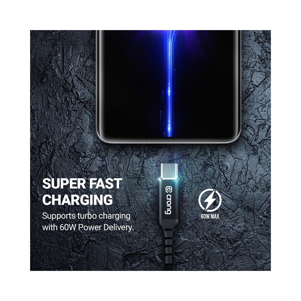 Hurtownia GSM - Kabel Crong Armor Link USB-C/USB-C 100W 5A 200cm (černý) - CRG568 - {ean13} - Hurt
