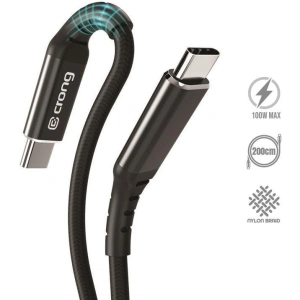 Hurtownia GSM - Kabel Crong Armor Link USB-C/USB-C 100W 5A 200cm (černý) - CRG568 - {ean13} - Hurt