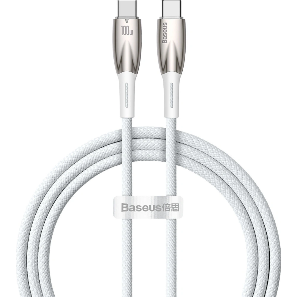 Wholesale Baseus Glimmer Series USB-C/USB-C Cable PD 100W 1m white - BSU3901 - {ean13} - Hurt