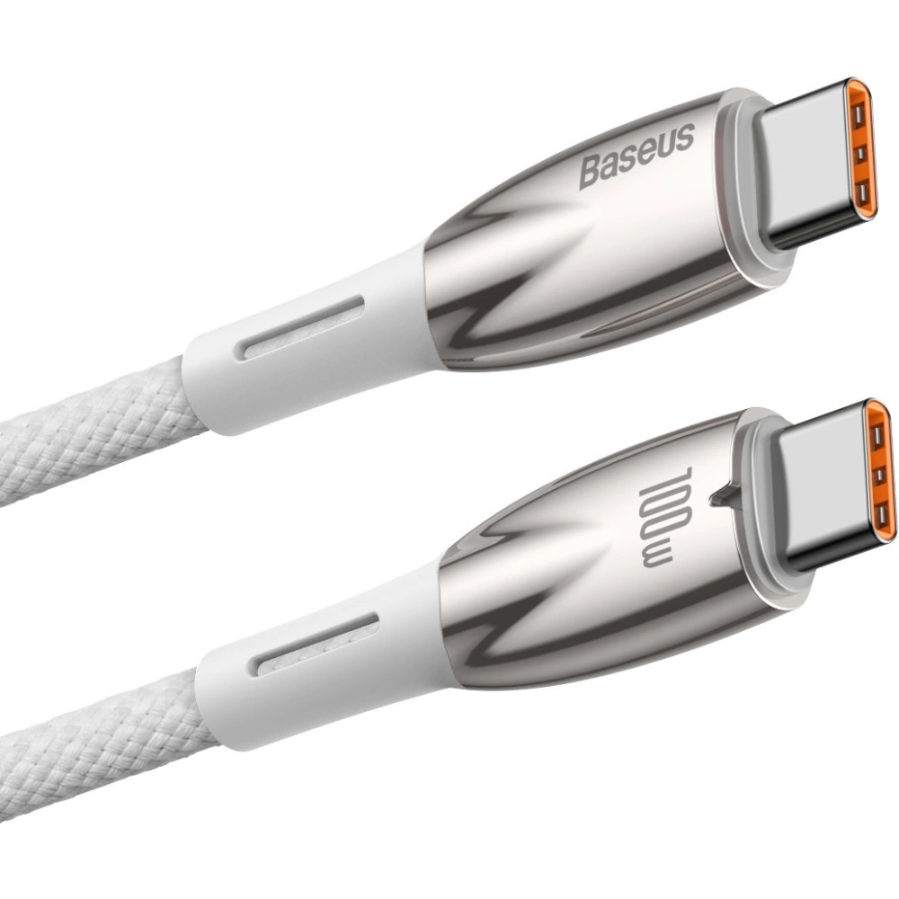Wholesale Baseus Glimmer Series USB-C/USB-C Cable PD 100W 1m white - BSU3901 - {ean13} - Hurt