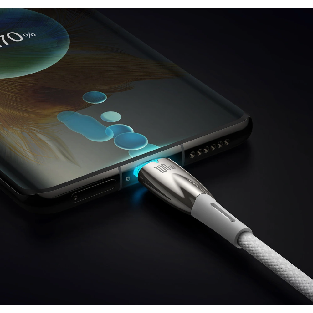 Hurtownia GSM - Kábel Baseus Glimmer Series USB-C/USB-C PD 100W 1m fehér - BSU3901 - {ean13} - Hurt