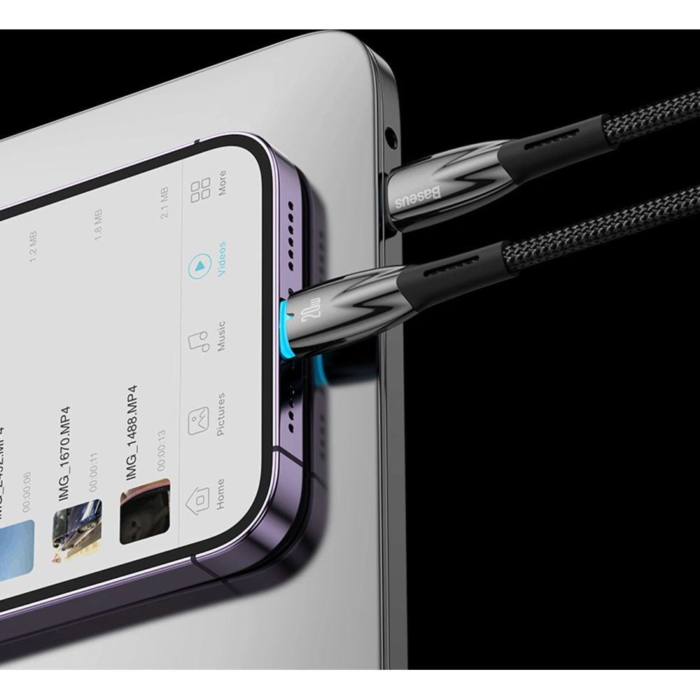 Wholesale Baseus Glimmer Series USB-C/USB-C Cable PD 100W 1m white - BSU3901 - {ean13} - Hurt