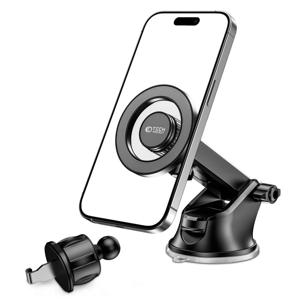 Hurtownia GSM - Uchwyt samochodowy MagSafe Tech-Protect N51 Magnetic Dashboard & Vent Car Mount Black - THP1693 - {ean13} - Hurt