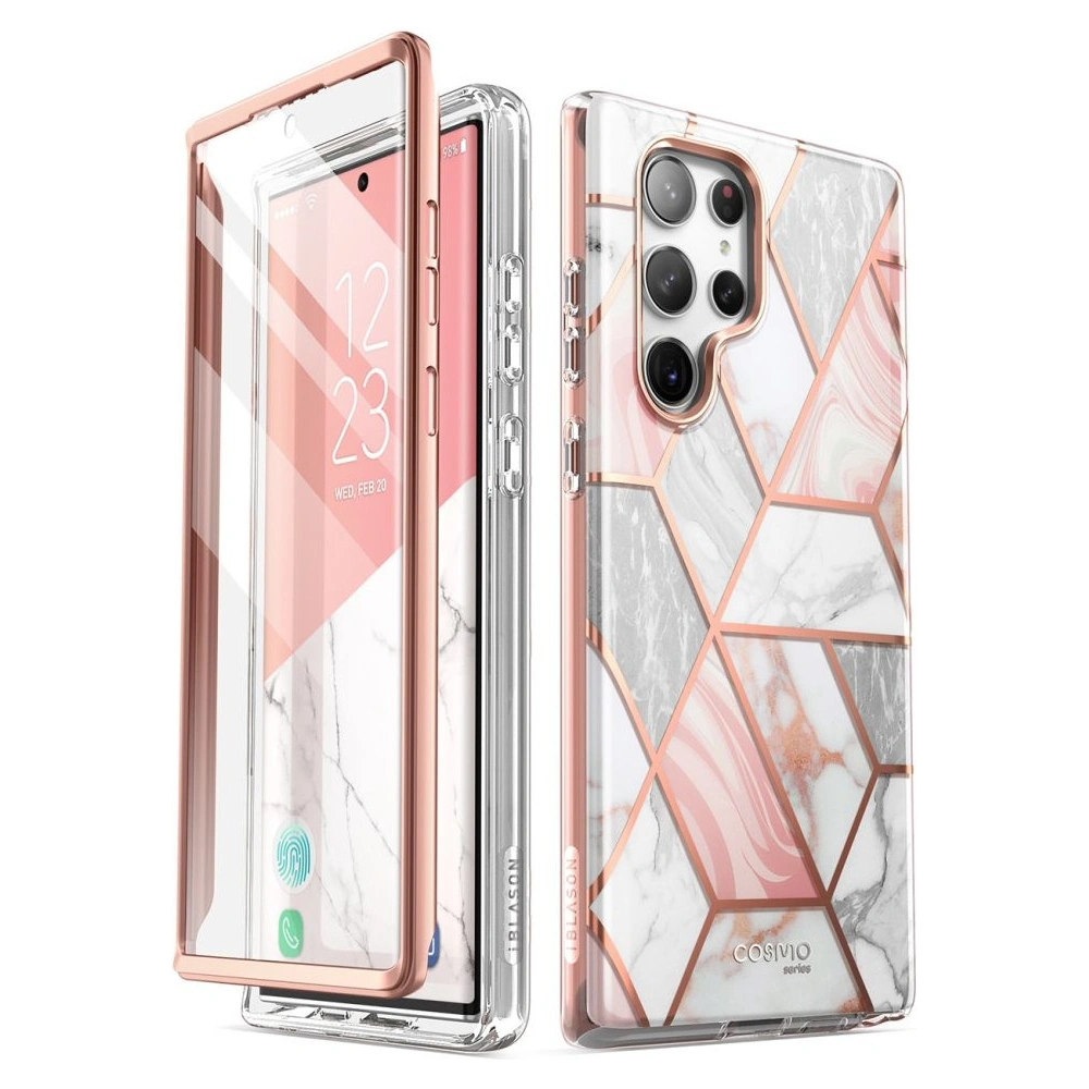 Hurtownia GSM - Etui Supcase Cosmo Samsung Galaxy S23 Ultra Mramorová růžová - SPC353 - {ean13} - Hurt