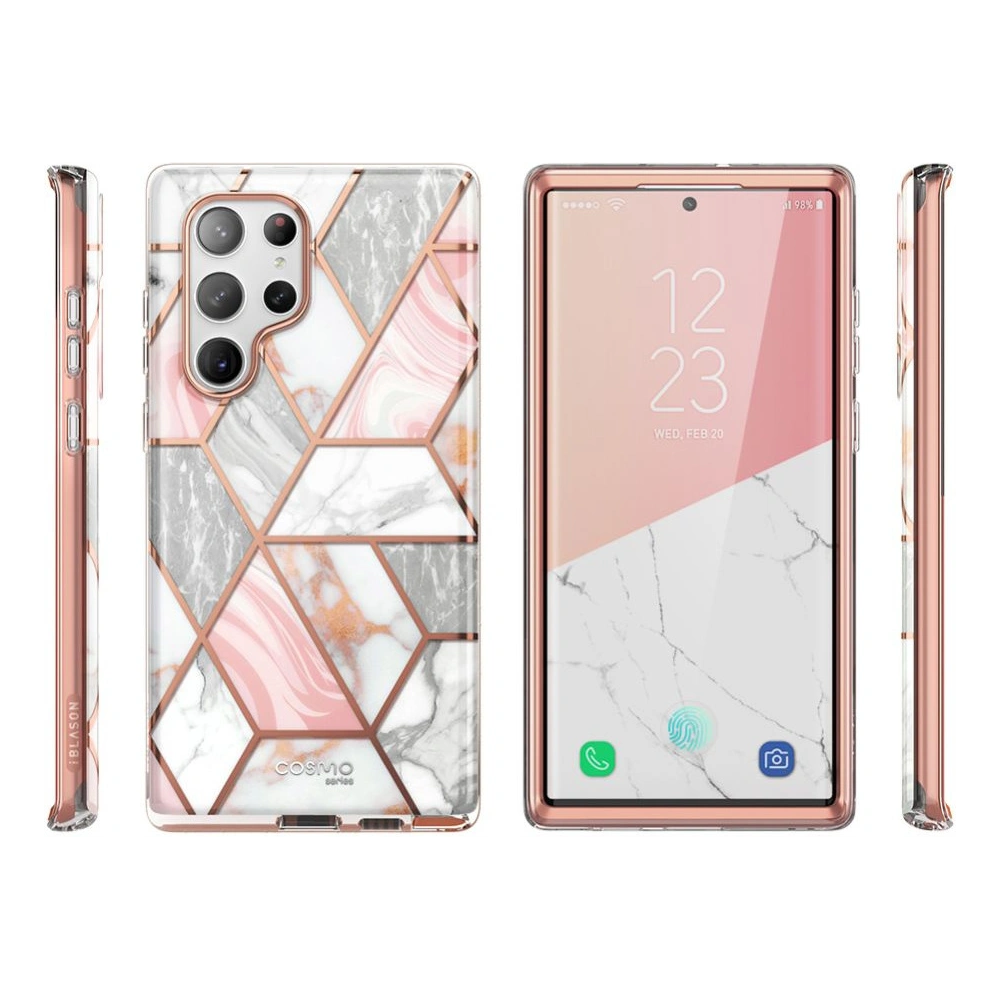 Hurtownia GSM - Etui Supcase Cosmo Samsung Galaxy S23 Ultra Márvány Rózsaszín - SPC353 - {ean13} - Hurt