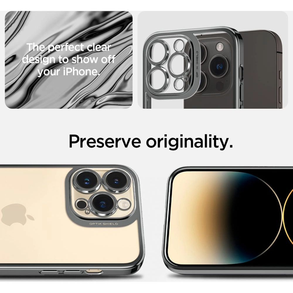 Hurtownia GSM - Case Spigen Optik Crystal Apple iPhone 14 Pro Max Chrome Grau - SPN2618 - {ean13} - Hurt