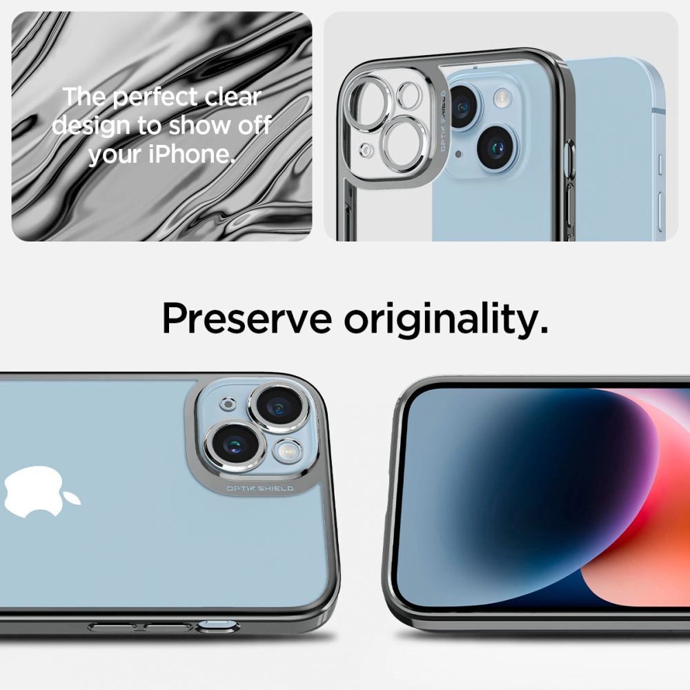 Hurtownia GSM - Etui Spigen Optik Crystal Apple iPhone 14 Chrome Grey - SPN2620 - {ean13} - Hurt