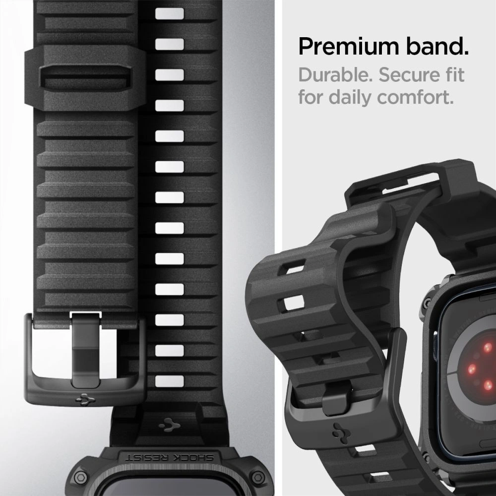 Hurtownia GSM - Pasek Spigen Tough Armor Pro Apple Watch 4/5/6/7/8/9/SE 44/45mm Fekete Fém - SPN2623 - {ean13} - Hurt