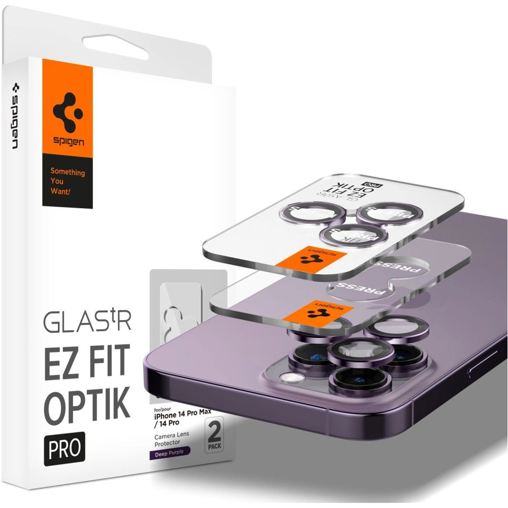 Hurtownia GSM - Tvrdé sklo na fotoaparát Spigen Optik.tr ez Fit Camera Protector Apple iPhone 14 Pro/14 Pro Max Deep Purple [2 PACK] - SPN2636 - {ean13} - Hurt