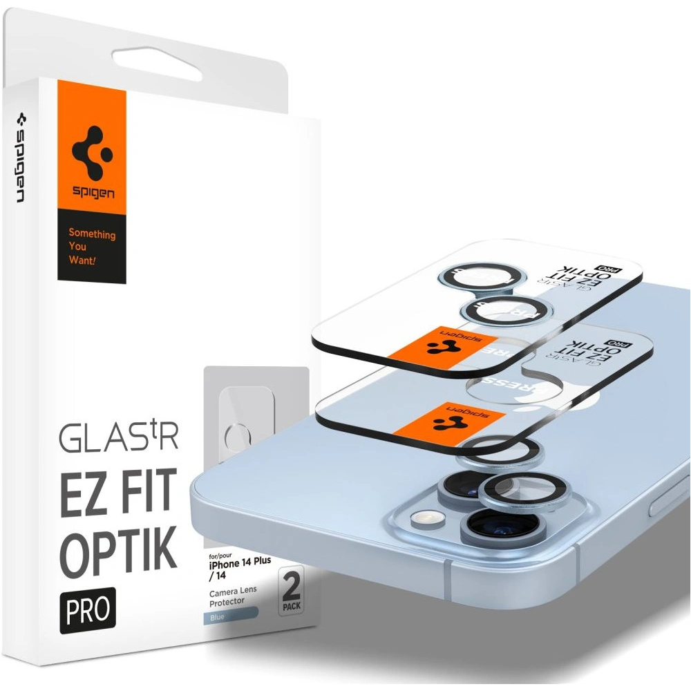 Hurtownia GSM - Tvrzené sklo na aparát Spigen Optik.tr ez Fit Camera Protector Apple iPhone 14/14 Plus Blue [2 PACK] - SPN2638 - {ean13} - Hurt