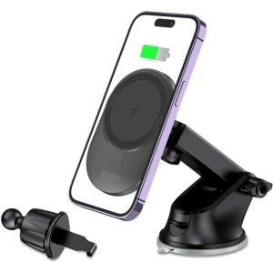 Wholesale Tech-Protect MM15W-V1 Magnetic MagSafe Dashboard & Vent Car Mount Wireless Charger 15W Black - THP1703 - {ean13} - Hurt